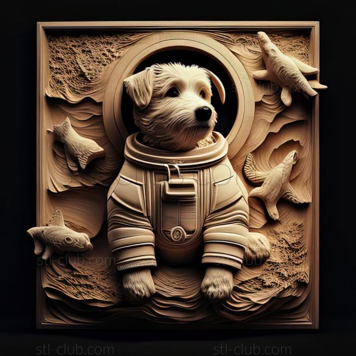 3D model st Asterisk cosmonaut dog famous animal (STL)